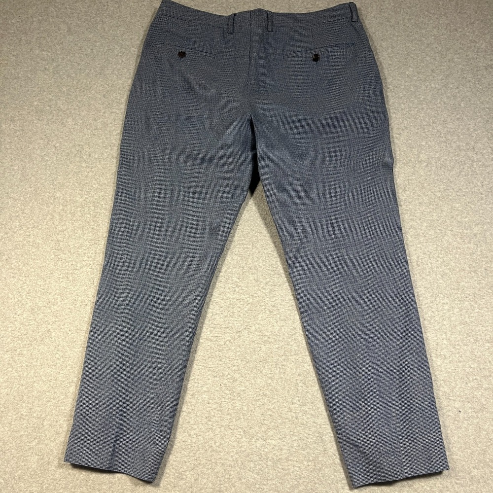 J Crew Pants Mens 34x27 Blue Dress Vitale Barberis Canonico Wool Silk Italy Hem - Picture 6 of 13